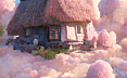 云上的粉色通话小屋