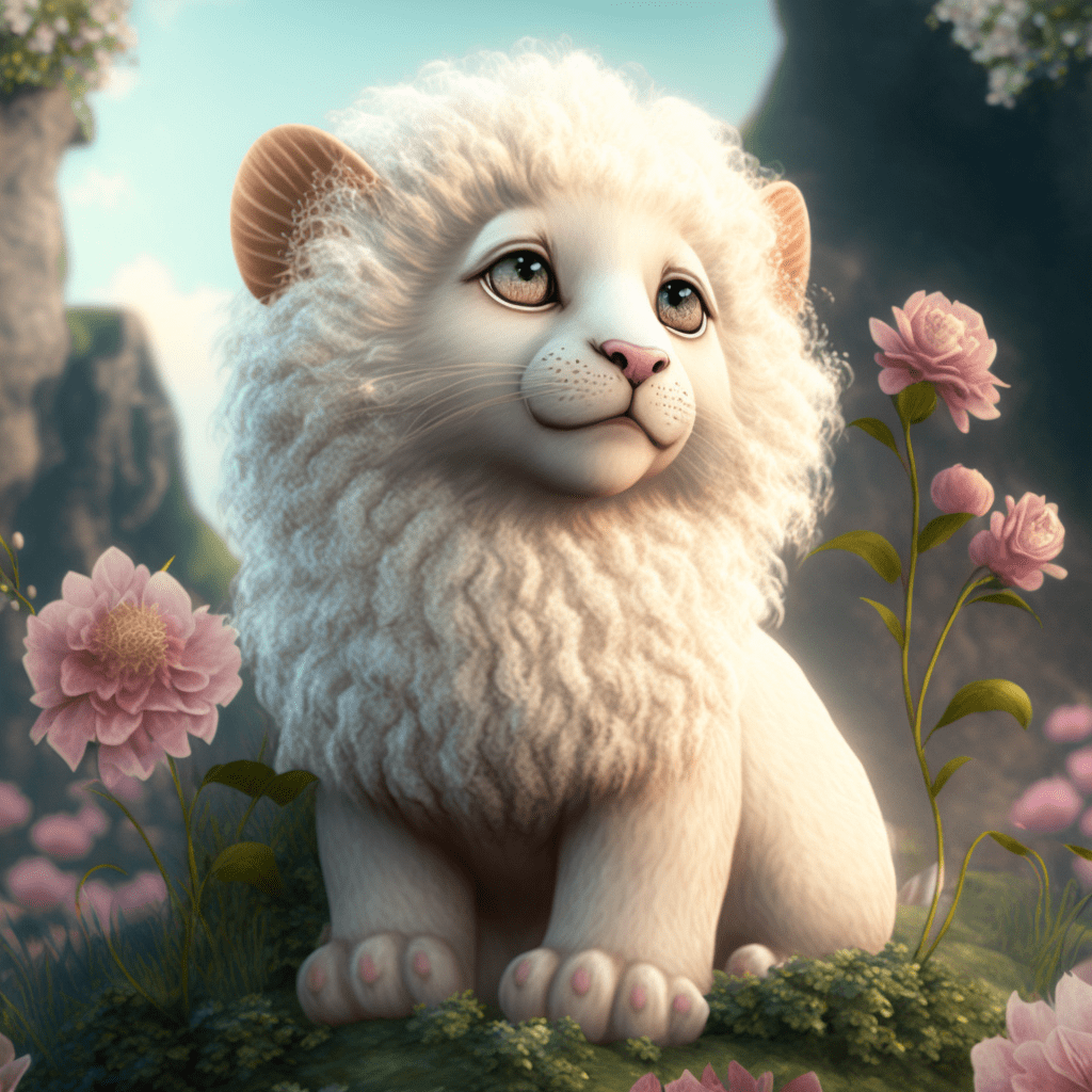 可爱的小白狮子