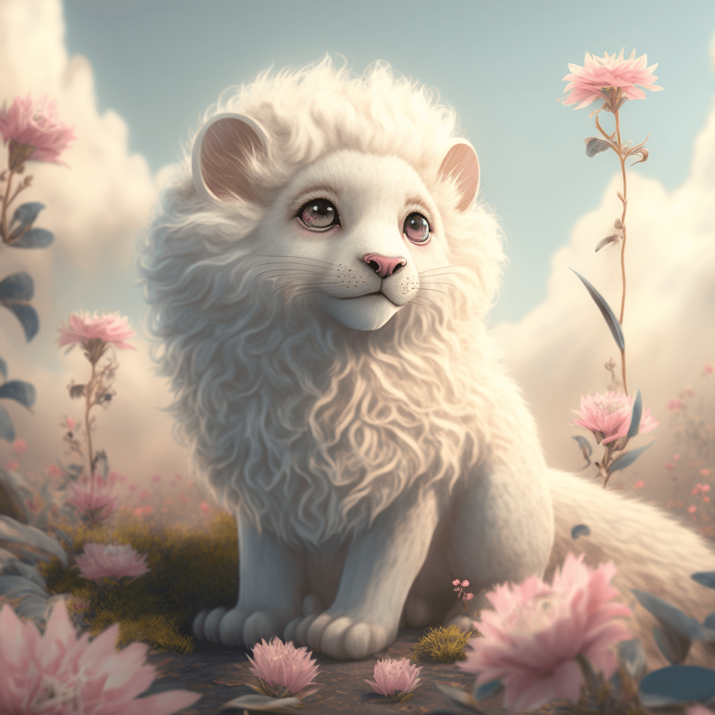 可爱的小白狮子