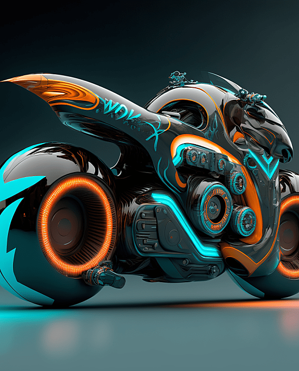 创意设计，未来科幻摩托车创作