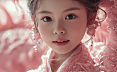 梦幻般的儿童摄影，新春佳节中的粉色汉服小美女