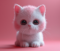 栩栩如生的小猫咪，柔和粉彩色调显得格外温馨