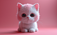 栩栩如生的小猫咪，柔和粉彩色调显得格外温馨